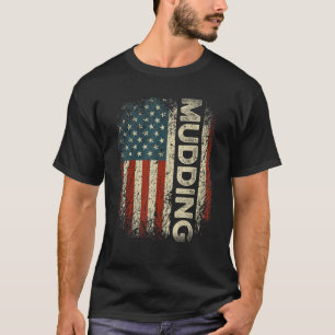 T-shirt Boue Off Road USA Drapeau Distressed Muet Run & 4 