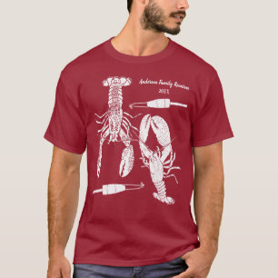 T-shirt Bouées de pêche au homard et au bois Message per