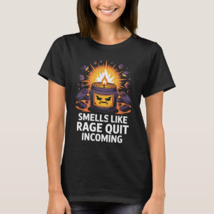 T-shirt Bougie Cadeau pour Joueur PC Sent comme de la Rage