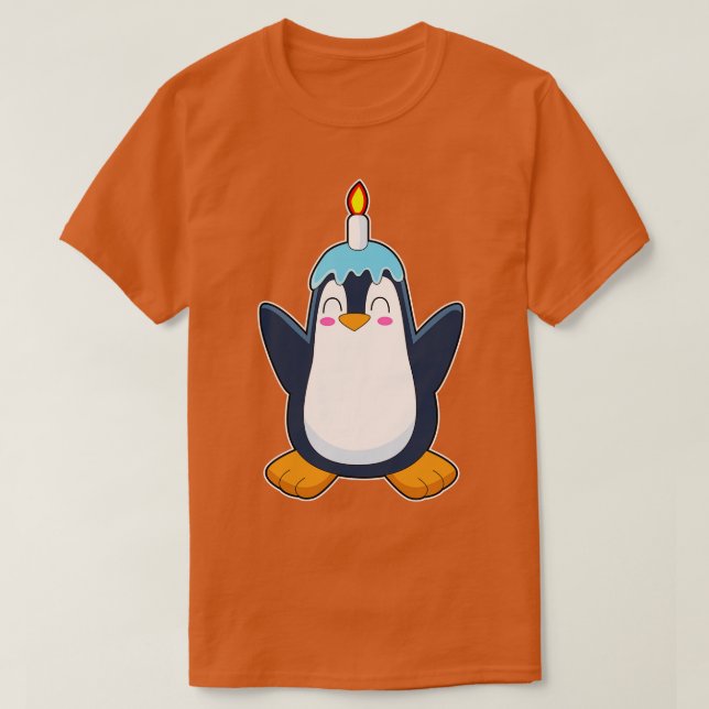 T-shirt Bougie d'anniversaire de Penguin (Design devant)