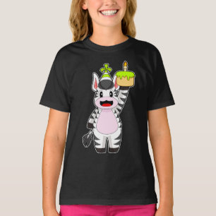 T-shirt Bougie de gâteau d'anniversaire Zebra