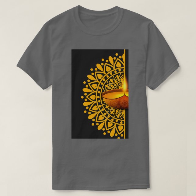 T-shirt Bougie d'or noir route légère poterie belle (Design devant)
