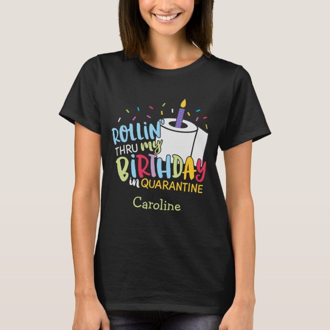 T-shirt Bougie en papier toilette d'anniversaire de la qua (Devant)