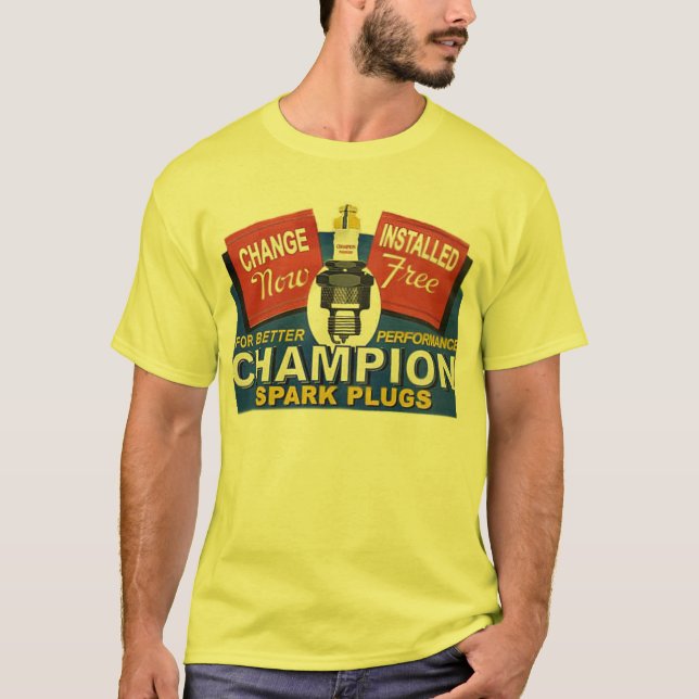 T-shirt bougies d'allumage de champion (Devant)