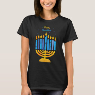 T-shirt Bougies joyeuses de Hanukkah Menorah Hanukkah juif