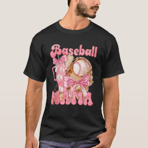 T-shirt Boujee Baseball Mama Baseball Coquette Bow