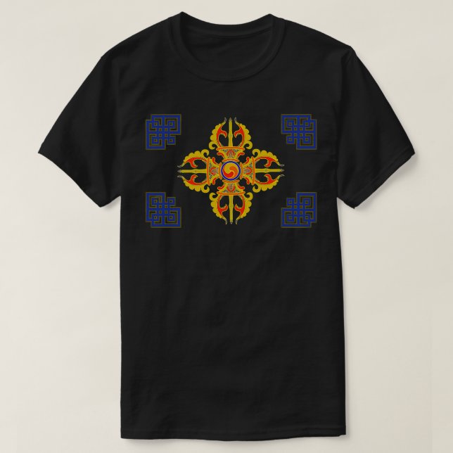 T-shirt Boukonia Géométrie Sacrée Dorje Lion Roue Dorje 2  (Design devant)