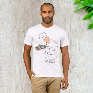 T-shirt Boulanger Chef de Dessin Animé Drôle avec Plateau
