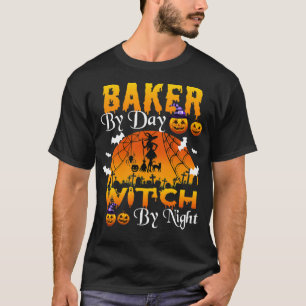 T-shirt boulanger par jour sorcière par boulangerie de nui