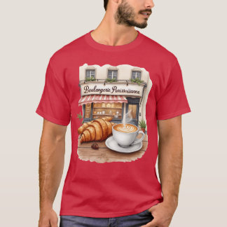 T-shirt Boulangerie Française Café Croissant Art du Café a