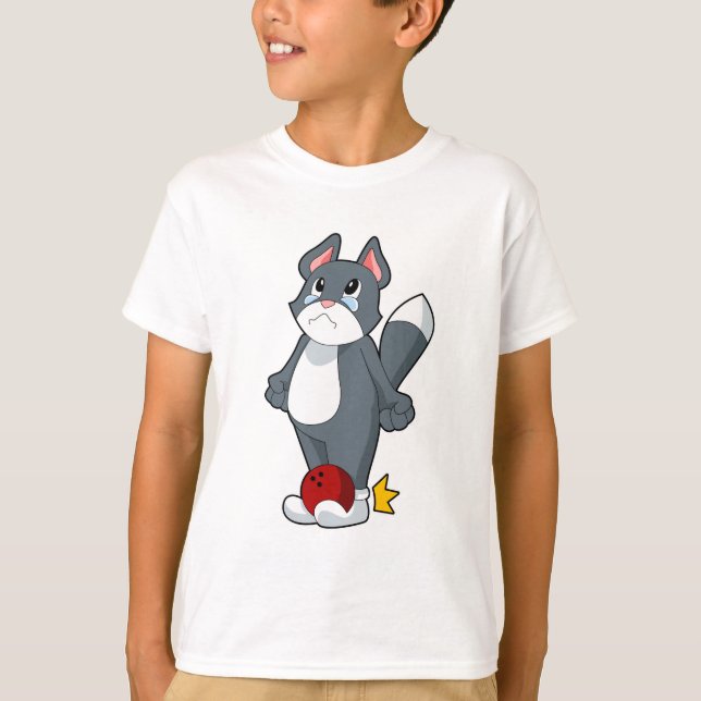 T-shirt Boule de bowling de chat (Devant)