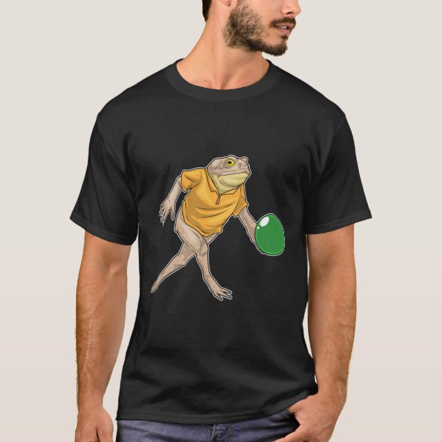 T-shirt Boule de Bowling de grenouille (Devant)