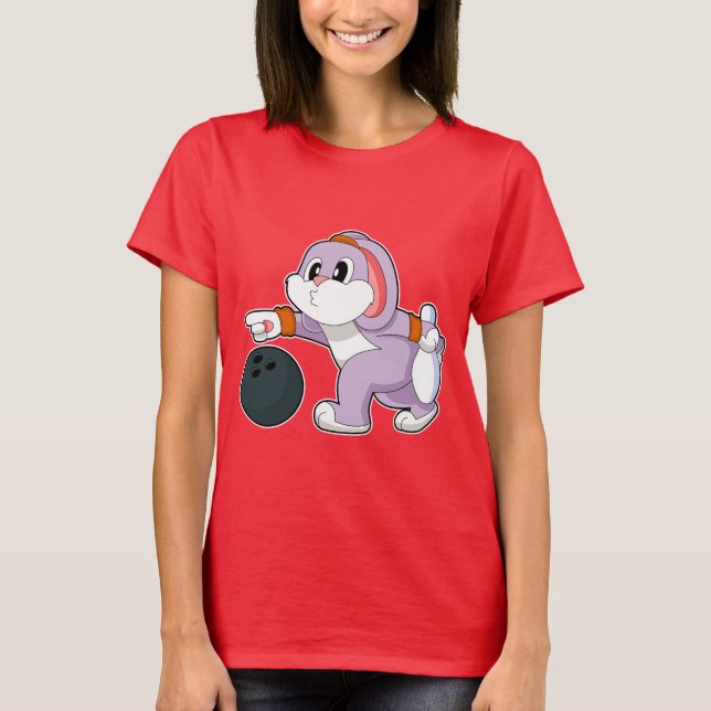 T-shirt Boule de bowling de lapin (Devant)
