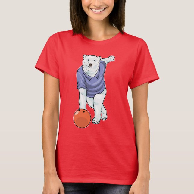 T-shirt Boule de Bowling de l'ours polaire (Devant)