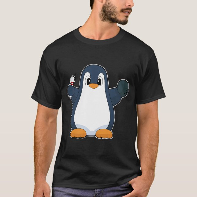 T-shirt Boule de bowling de pingouin (Devant)