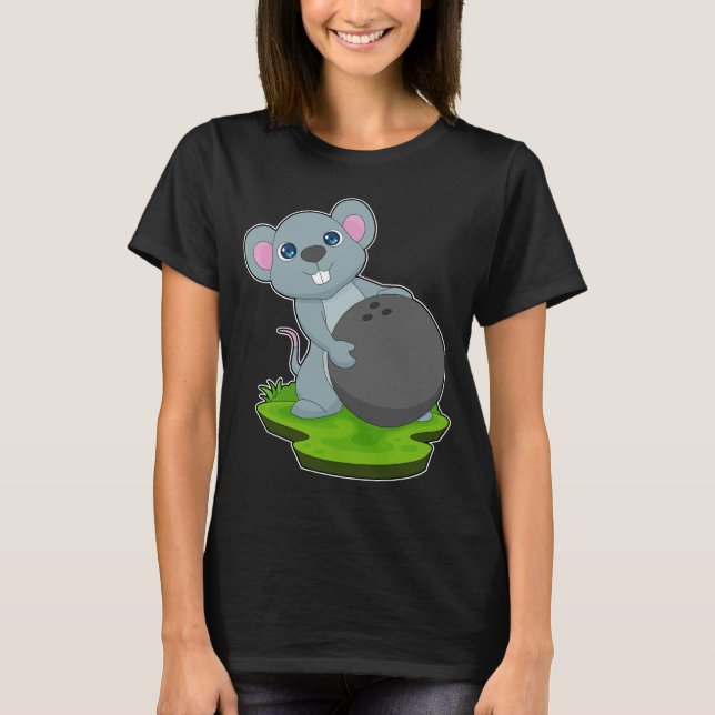 T-shirt Boule de bowling de souris Sports (Devant)