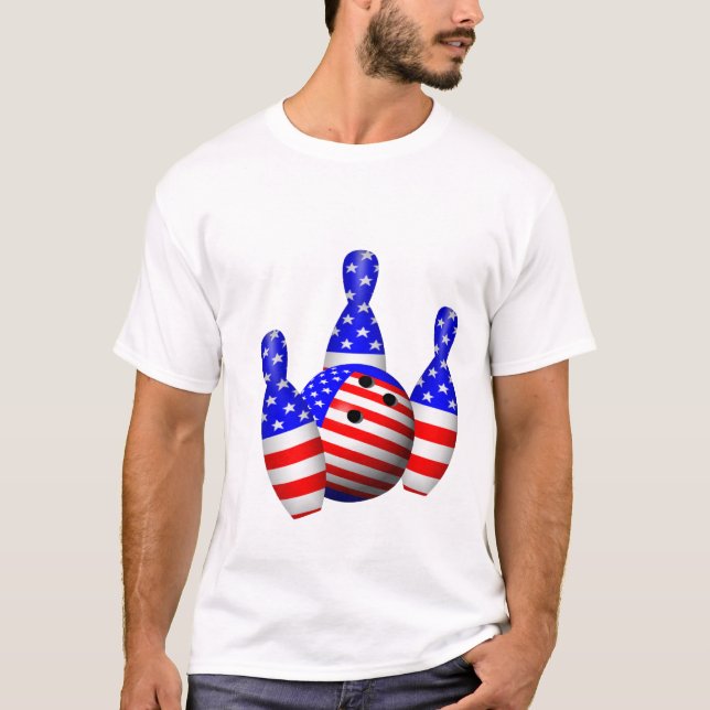 T-shirt Boule de bowling patriotique (Devant)