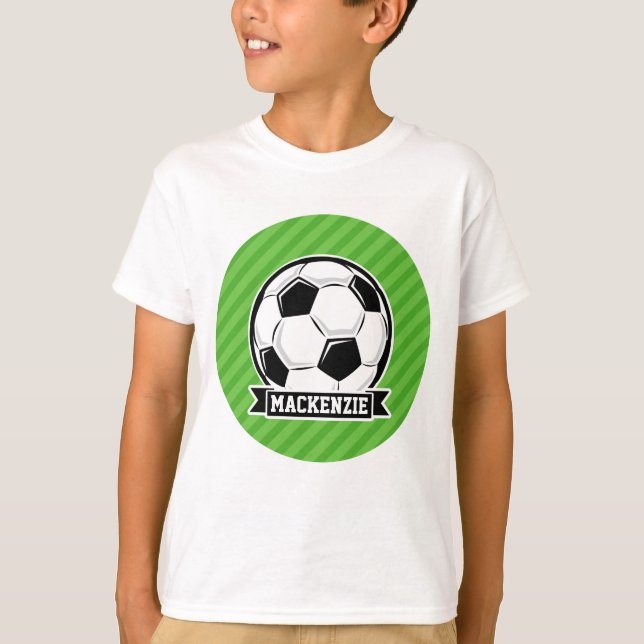 T-shirt Boule De Football; Bandes Vertes (Devant)