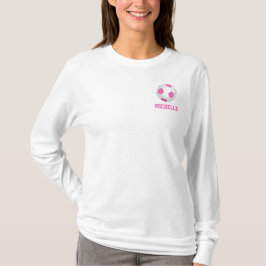 T-shirt Boule de football blanc rose moderne - ajouter le