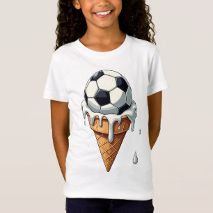 T-Shirt Boule de football dans un cône de crème glacée