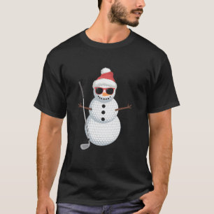 T-shirt Boule de golf de bonhomme de neige de Noël Cadeau