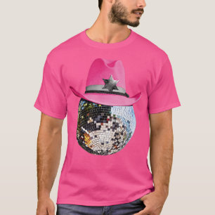 T-shirt Boule Disco Portant Pink Cowboy Casquette Club Ret