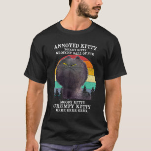 T-shirt Boule Vintage Kitty Touchy Kitty Grouchy Ca