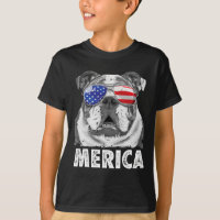 Bouledogue Anglais 4 Juillet Merica Hommes Femmes