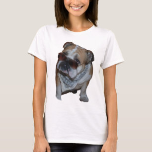 T-shirt Bouledogue avec des verres