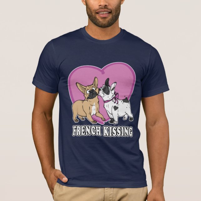 T-shirt (Bouledogue) baisers français (Devant)
