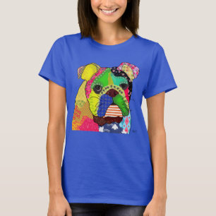 T-shirt Bouledogue de patchwork