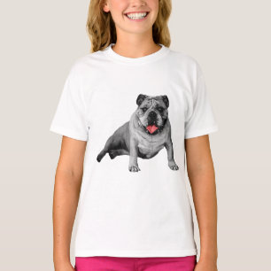 T-shirt Bouledogue de style à accent rouge