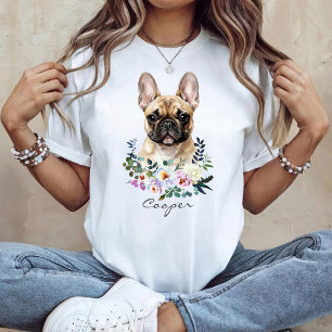 T-shirt Bouledogue français à l'aquarelle