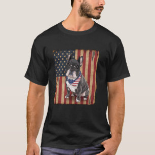 T-shirt Bouledogue français américain Drapeau américain Ch