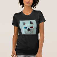 Bouledogue français avec les verres 3D