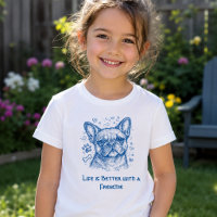 Bouledogue français bleu doodle ligne art frenchie