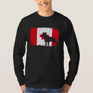 T-shirt Bouledogue français Canada Drapeau canadien french