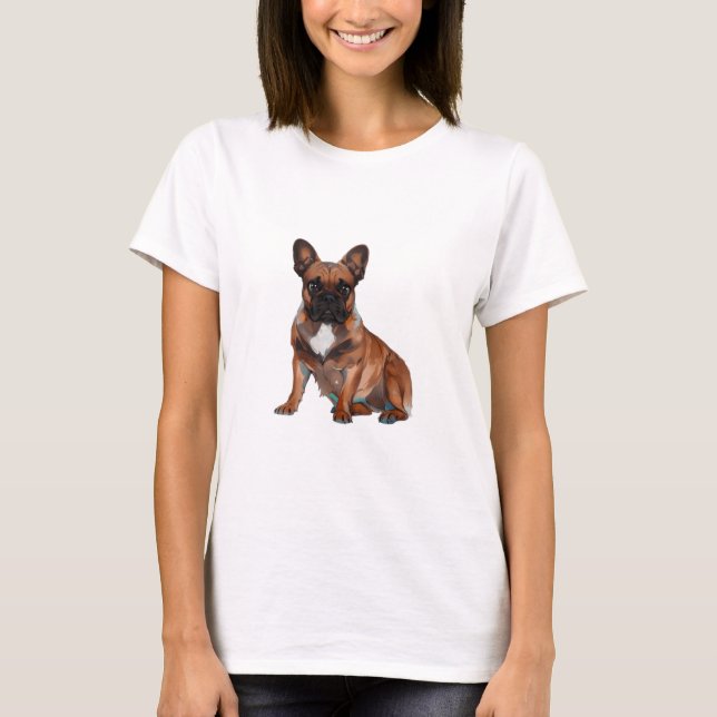 T-shirt Bouledogue français cartoon (Devant)