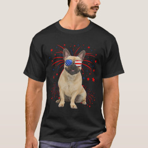 T-shirt Bouledogue français drapeau américain 4 juillet