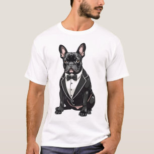 T-shirt Bouledogue français en smoking