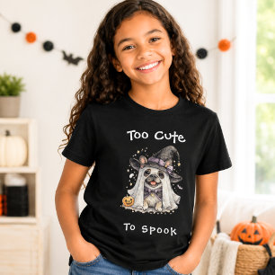 T-Shirt Bouledogue français Halloween Fille Sorcière Migno