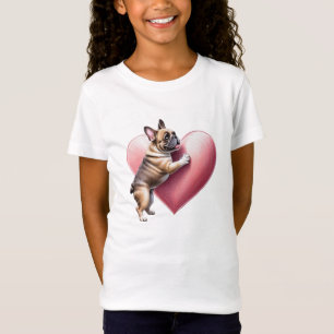 T-Shirt Bouledogue français Je t'aime Saint-Valentin 