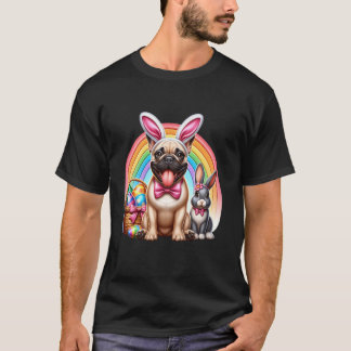 T-shirt Bouledogue français Joyeuses Pâques Bouledogue fra