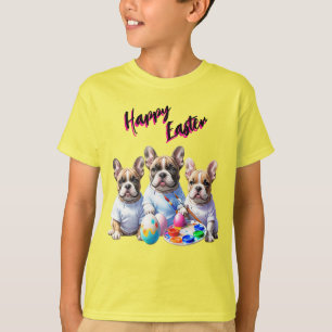 T-shirt Bouledogue français Joyeuses Pâques Bouledogue fra