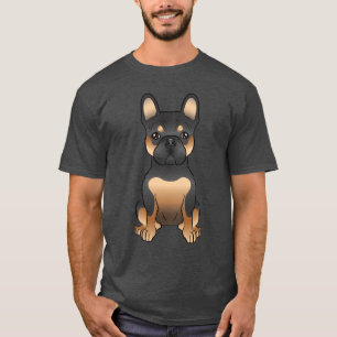 T-shirt Bouledogue français noir et feu / Frenchie Chien m