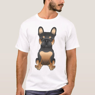 T-shirt Bouledogue français noir et feu / Frenchie Chien m