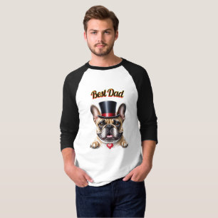 T-shirt Bouledogue français  Papa Fête des pères Bulldog