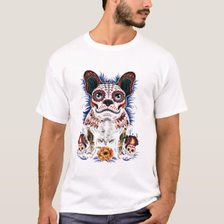 T-shirt Bouledogue français Sugar Skull