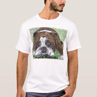 T-shirt bouledogue, j'ai les bleus de lundi