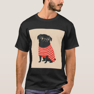 T-shirt Bouledogue rayé époustoufle la ville